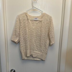 Old Navy Cream Lace Knit Sweater